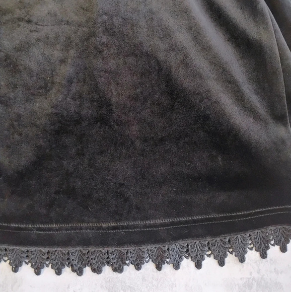 Coldwater Creek Velvet Maxi Dress Womens PM Black Lace Witchy Whimsigoth Fall - Picture 11 of 15